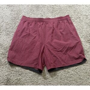 Rhone Shorts Mens Red Gym Cross Fit‎ Athletic Performance Stretch Athleisure XL